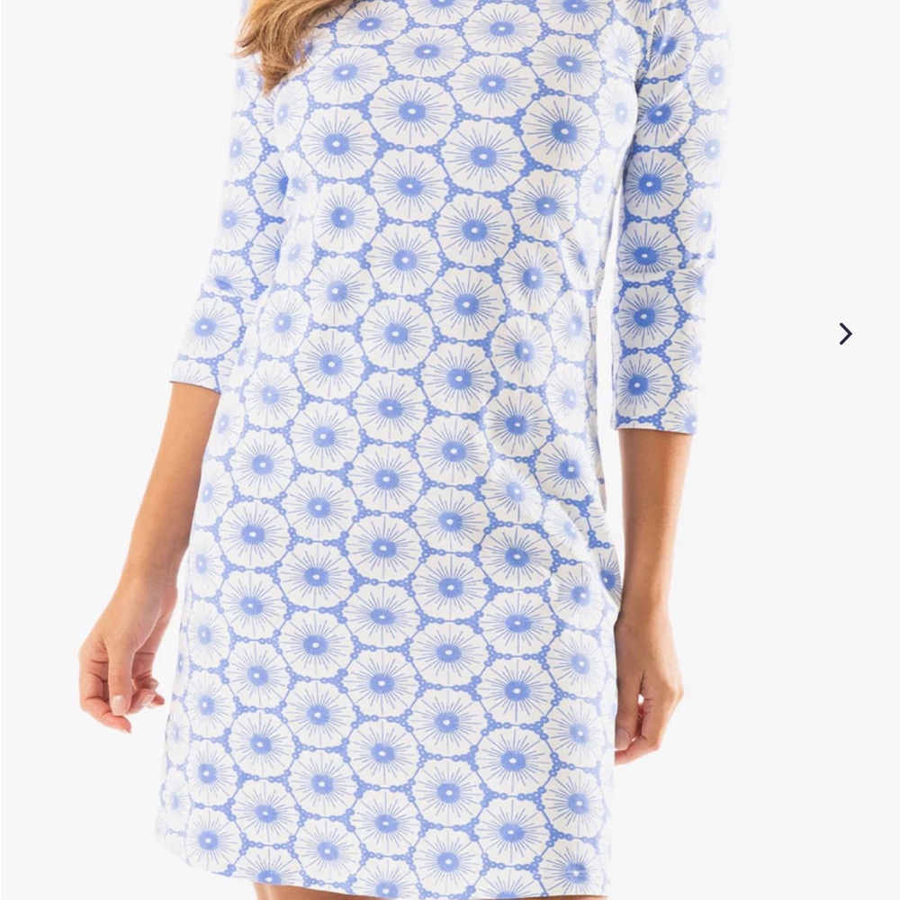 HIHO Resort Wear Boat Neck 3/4 Sleeve Dress Sz Small